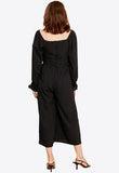 Black Sweetheart Tie Neck Front Jumpsuit