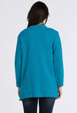 Teal Chunky Cable Knit Pocket Cardigan