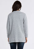 Grey Chunky Cable Knit Pocket Cardigan