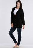 Black Chunky Cable Knit Pocket Cardigan