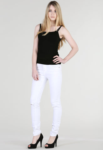 White Ripped Knee Skinny Fit Jean