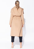 Camel Onesize Waterfall Collar Belted Duster Coat