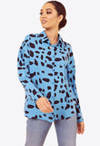 Blue Large Scale Dalmatian Oversized Shirt