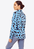 Blue Large Scale Dalmatian Oversized Shirt