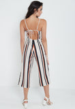 Stripe Culotte Open Back Jumpsuit