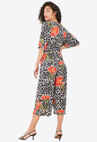 Multi Floral Print Wrap Culotte Jumpsuit