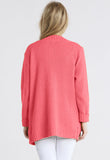 Coral Chunky Cable Knit Pocket Cardigan