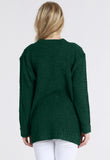 Bottle Green Chunky Cable Knit Pocket Cardigan