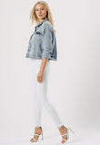 Plus Size Light Wash Blue Denim Jacket