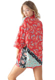 Multi Floral Patchwork Print Kimono