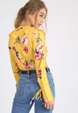 Yellow Floral Ruffle Frill Bodysuit