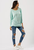 Mint Jersey Oversized Long Sleeve Dip Hem Batwing Top