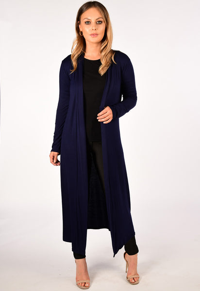 Navy Lightweight Long Sleeve Duster Jacket