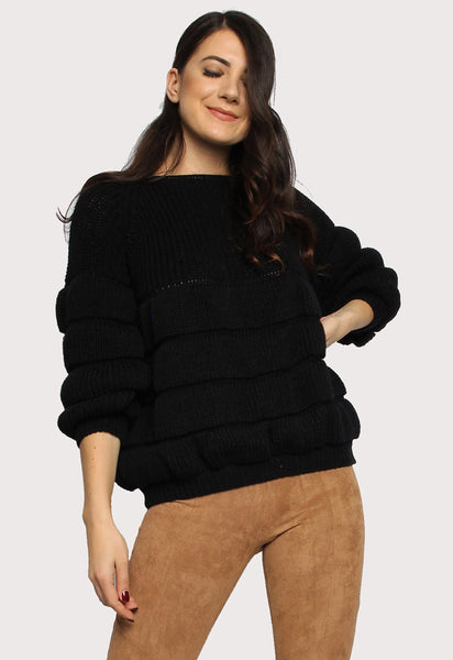 Black Bobble Knitted Jumper