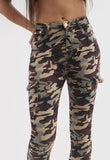 Army Camouflage Skinny Stretch Cargo Jeans