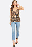 Animal Print Cami Top With Lace Detailing