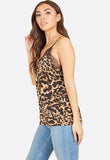 Animal Print Cami Top With Lace Detailing