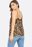 Animal Print Cami Top With Lace Detailing