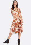 Floral Print Ruffled Tiered Hem Wrap Midi Dress