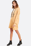 Stone Slogan Balloon Sleeve Hooded Sweat Dress