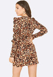 Leopard Animal Print Wrap Mini Dress