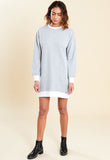 Grey Contrast Mini Sweater Dress