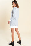 Grey Contrast Mini Sweater Dress