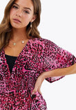 Pink Leopard Print Beach Dress