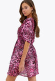 Pink Leopard Print Beach Dress