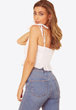 White Cotton Lace Trims Cami Top