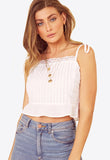 White Cotton Lace Trims Cami Top