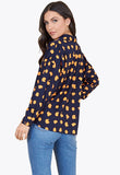 Navy Orange Puzzle Spot Oversized Shirt