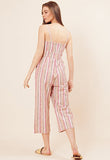 Rainbow Stripe Tie Front Culotte Jumpsuit