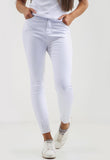 White High Waist Ankle Frayed Skinny Fit Jeans