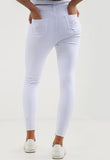 White High Waist Ankle Frayed Skinny Fit Jeans