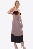 Mocha Orange Bow Front Tie Waist Maxi Dress