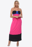 Black Cerise Bow Front Tie Waist Maxi Dress