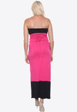 Black Cerise Bow Front Tie Waist Maxi Dress