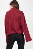 Wine Turtle Neck Knitted Jumper