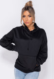 Black Drawstring Hooded Sweatshirt