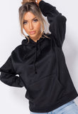 Black Drawstring Hooded Sweatshirt