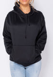 Black Drawstring Hooded Sweatshirt