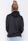 Black Drawstring Hooded Sweatshirt