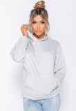 Grey Drawstring Hooded Sweatshirt