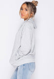 Grey Drawstring Hooded Sweatshirt