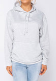 Grey Drawstring Hooded Sweatshirt