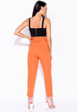 Orange Pleated Cigarette Paperbag Trousers