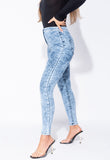 Mid Blue Acid High Waisted Skinny Jeggings