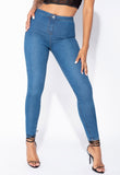 Mid Blue High Waisted Skinny Jeggings