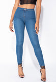 Mid Blue High Waisted Skinny Jeggings